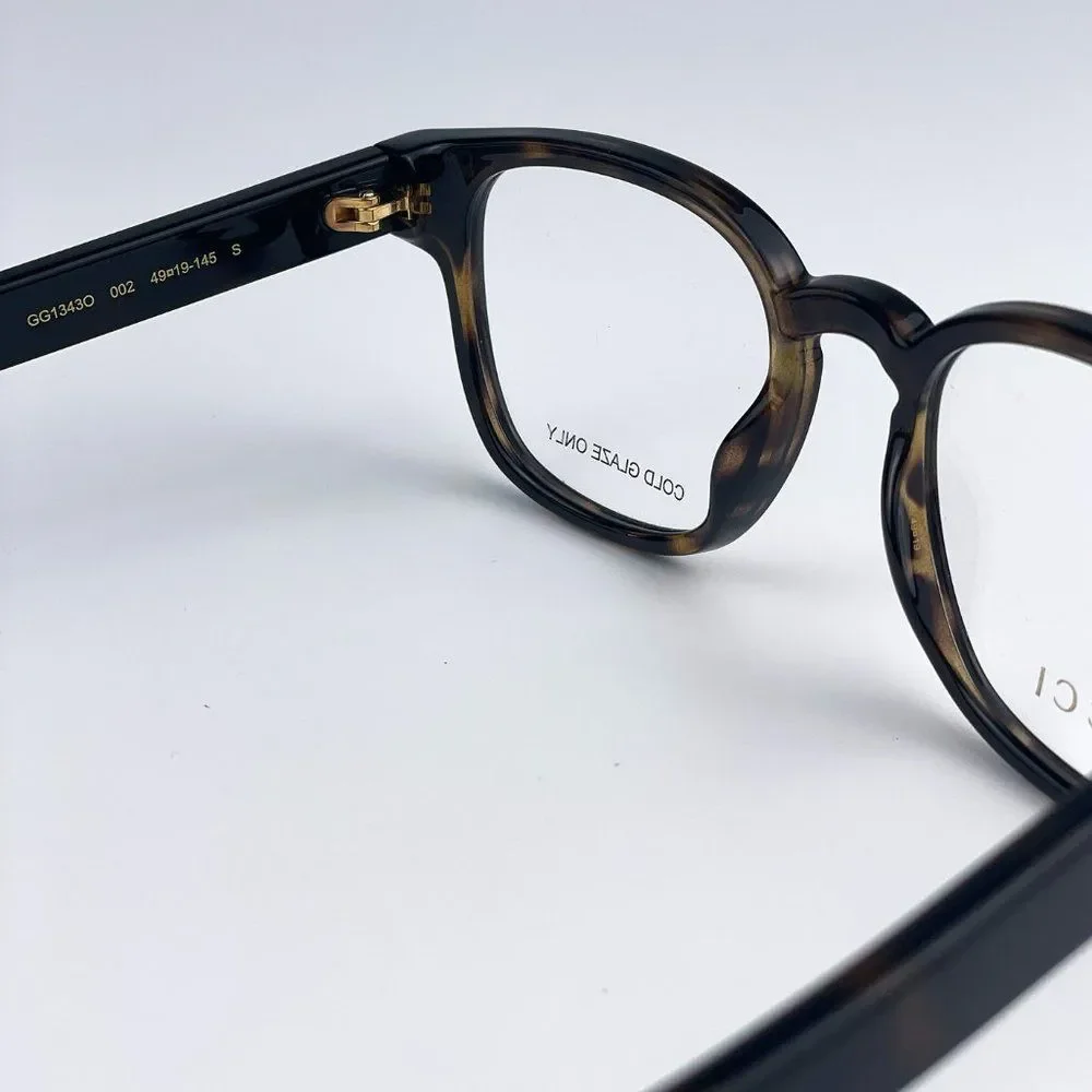 Gucci GG1343O 002 Eyeglasses Dark Havana Oval Unisex
